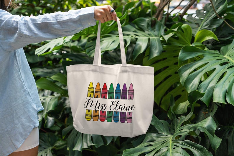 Personalized Canvas Tote Bag with Zipper|Gift for Teacher Appreciation week|Thank you Gift idea for Teacher, Educator, Mentor|End of Year image 3
