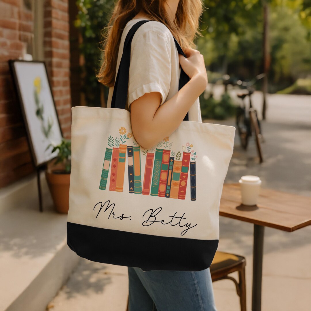 Personalized Canvas Tote Bag With Zipper|gift for Teacher Appreciation ...