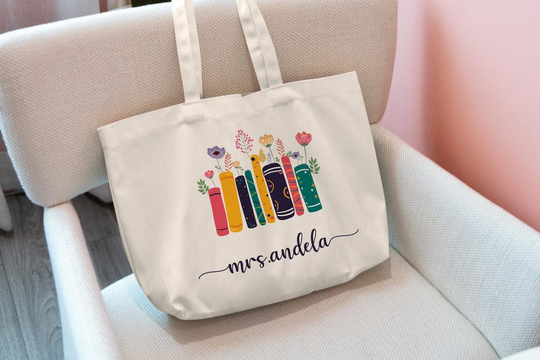 Personalized Canvas Tote Bag With Zipper|gift for Teacher Appreciation ...