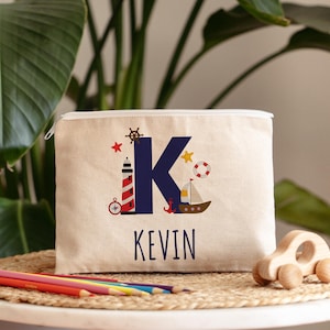 Personalized Name Pencil Case, Custom Canvas Pouch, School Supply Organizer: Christmas Gift for kids