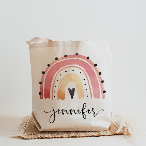 Personalized Library Tote Bag Custom Made Library Book Bag Etsy