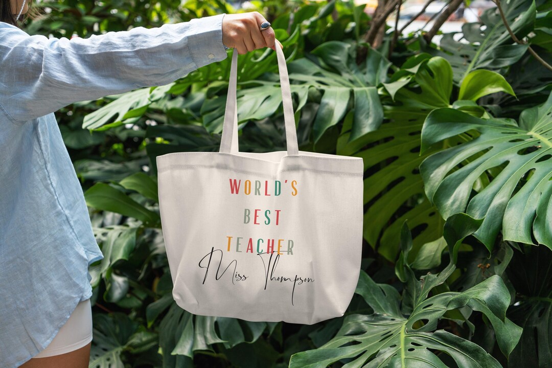 Personalized Canvas Tote Bag With Zipper|gift for Teacher Appreciation ...