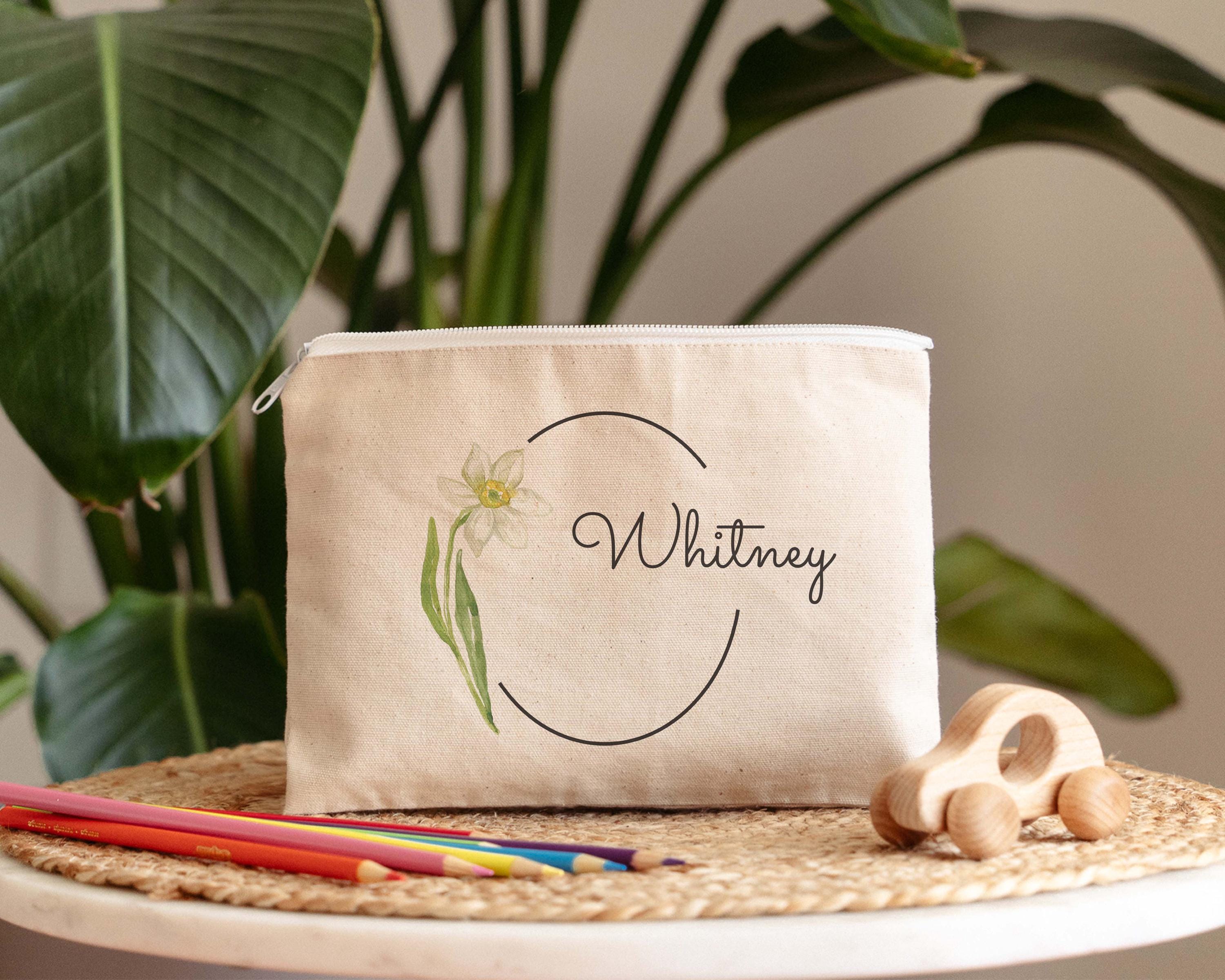 Personalized Name Pencil Case, Custom Canvas Pouch, School Supply ...