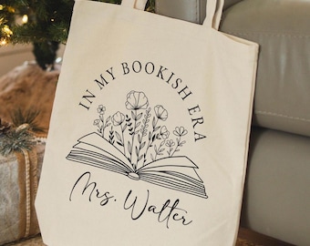 Personalized Canvas Tote Bag with Zipper|Gift for Teacher Appreciation week|Thank you Gift idea for Teacher, Educator, Mentor|End of Year