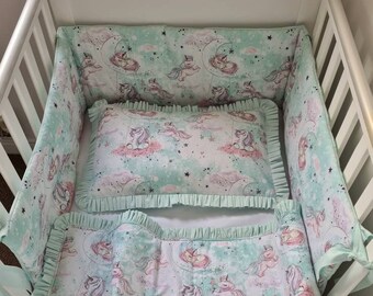 mint green crib bedding