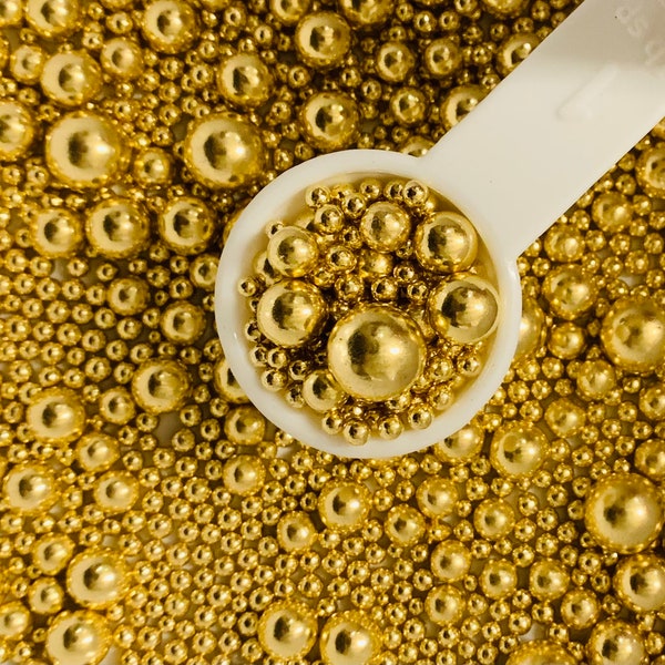 Perles en or métallisé, pendentif de 2 mm ou breloques en bâtonnets de sucre, saupoudrés de sucre