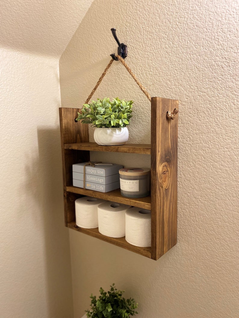 Rustic Bathroom Shelves Over the Toilet Shelf Farmhouse Etsy