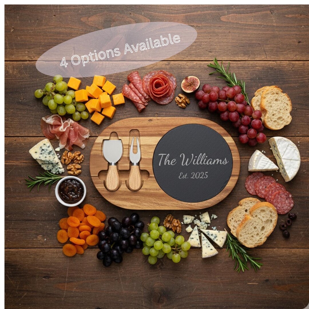 Personalized Acacia Wood Charcuterie Board With Slate Insert - Etsy