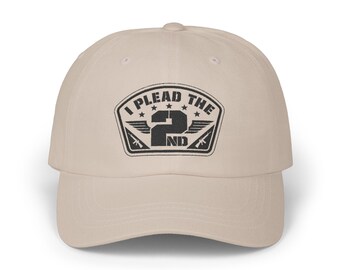Geborduurde pet met 'I Plead the 2nd'-vader: grappige pet op het 2e amendement