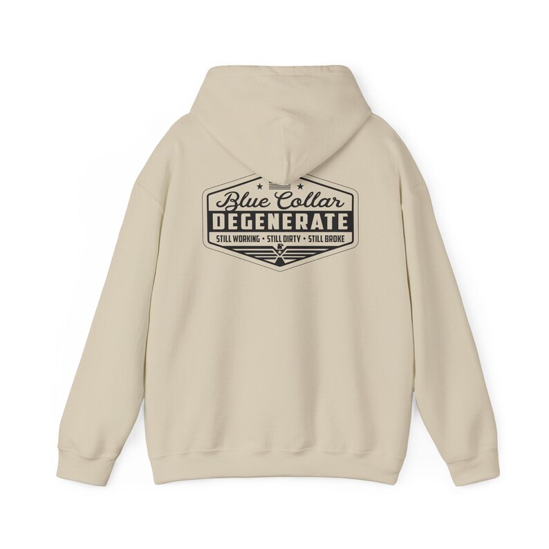 Blue Collar Degenerate Hoodie: Unisex Heavy Blend Sweatshirt image 5