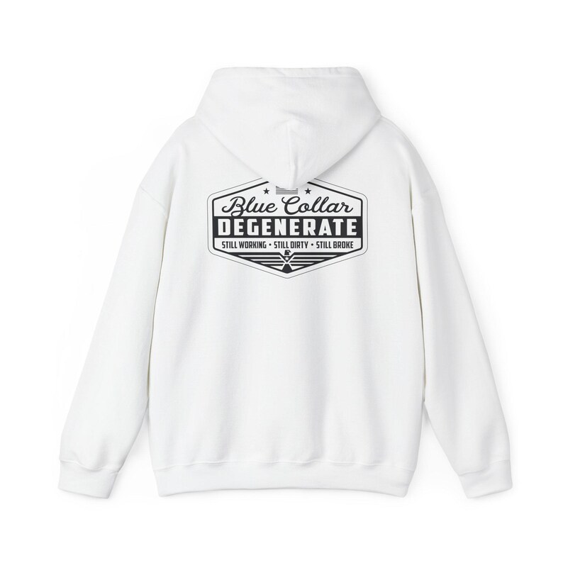 Blue Collar Degenerate Hoodie: Unisex Heavy Blend Sweatshirt image 4