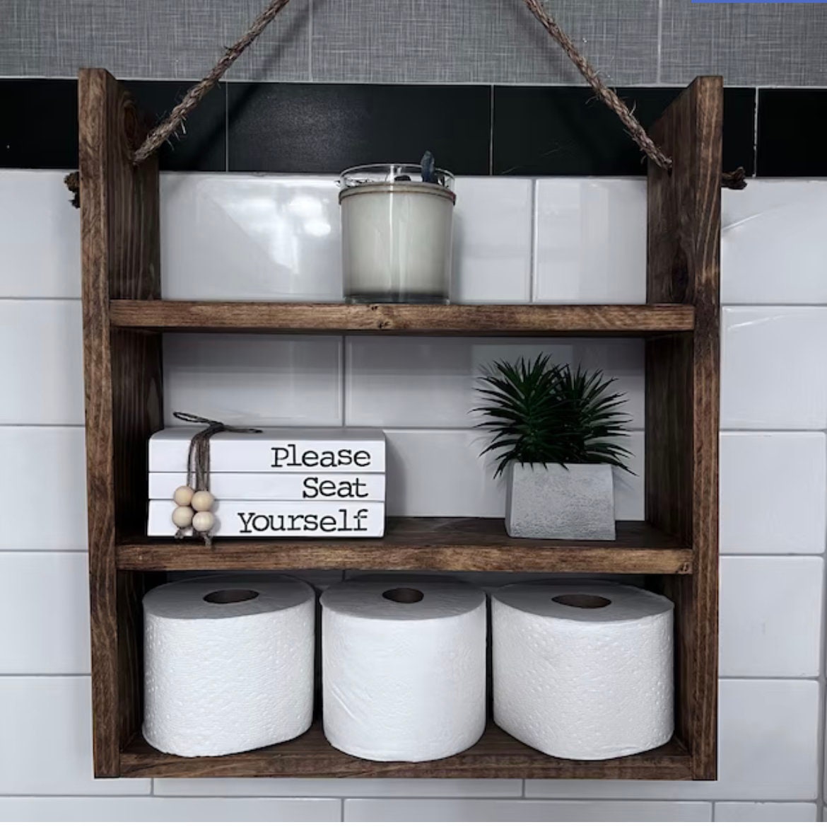 Rustic Bathroom Shelves Over the Toilet Shelf Farmhouse Etsy