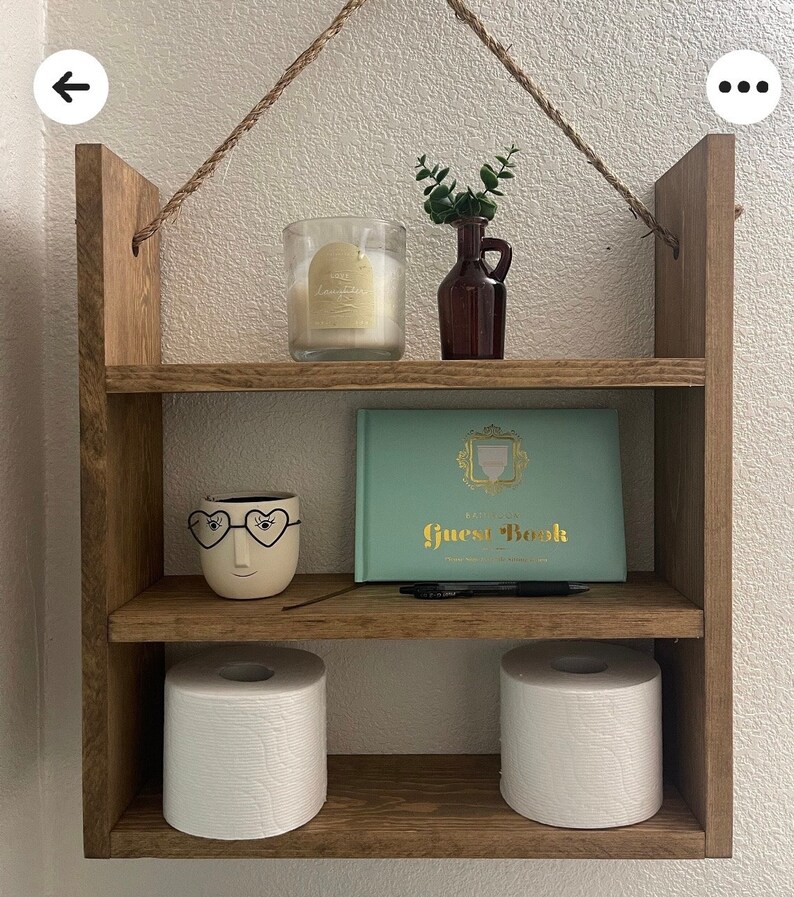 Rustic Bathroom Shelves, Bathroom Decor, Over the Toilet Shelf