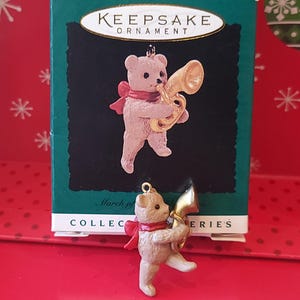 1996 March of the Teddy Bears Christmas Vintage Hallmark Keepsake Tree Ornament - MINIATURE