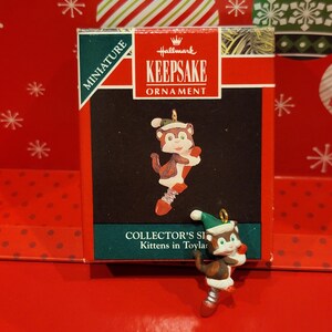 1992 Kittens in Toyland Christmas Vintage Hallmark Keepsake Tree Ornament - MINIATURE