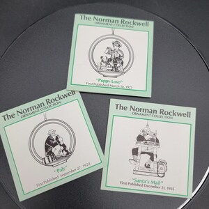 3 Tags ONLY for Norman Rockwell Ornament Collection