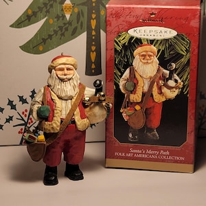 1997 Santa&#39;s Merry Path Christmas Vintage Hallmark Keepsake Tree Ornament