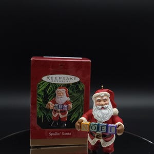 1999 Spellin&#39; Santa ornament Christmas Vintage Hallmark Keepsake Tree Ornament