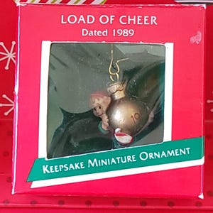 1989 Load of Cheer Christmas Vintage Hallmark Keepsake Tree Ornament - MINIATURE