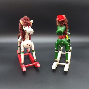 6.5&quot; Vintage Rocking Horse - Select from List - Christmas Tree Ornament