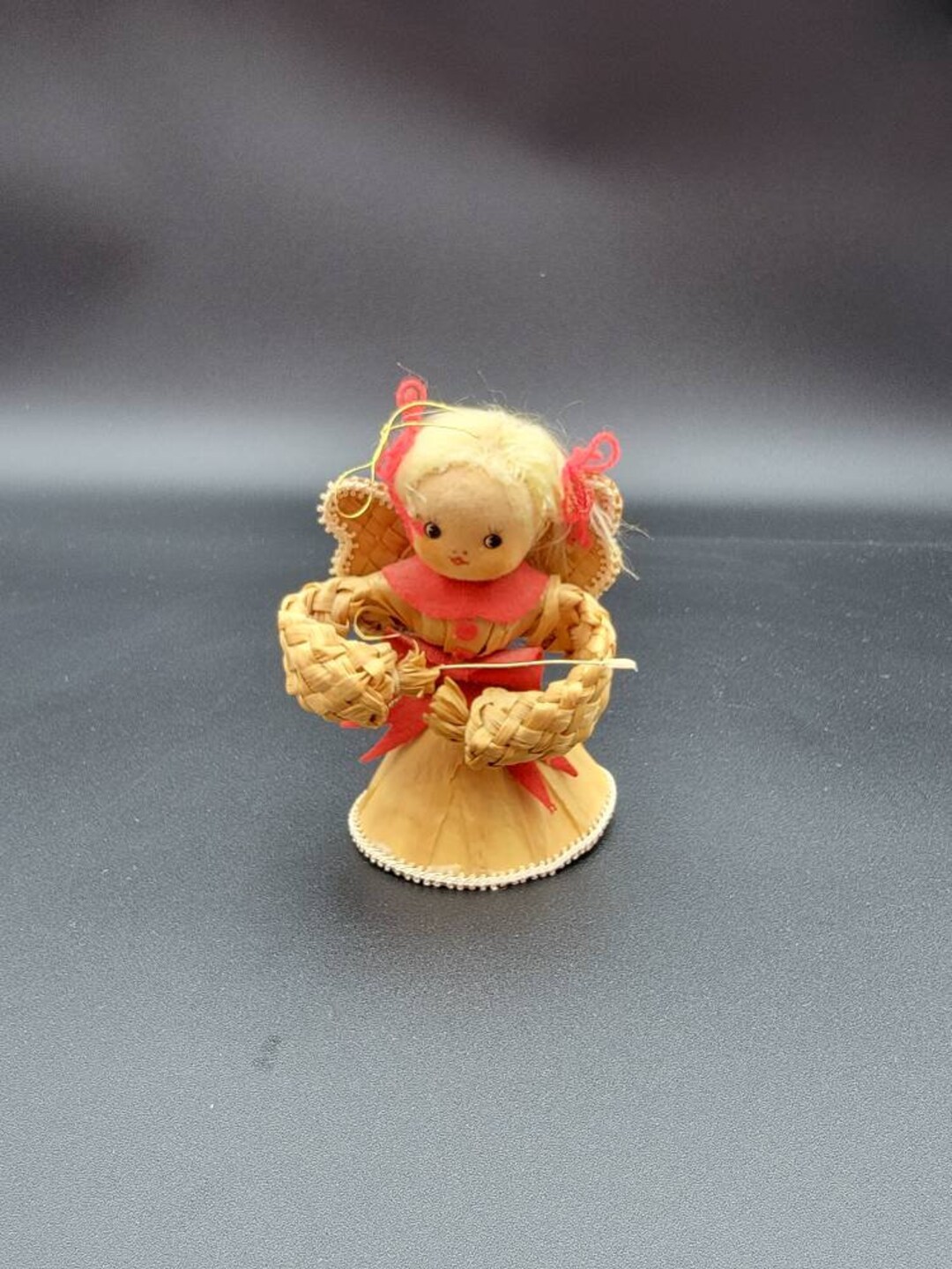 Vintage 4 Wicker Angel Christmas Tree Ornament Etsy