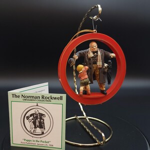 1987 Puppy in the Pocket Collectible 3D Norman Rockwell Ornament