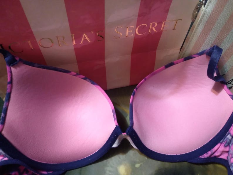 34C Victoria's Secret PINK Push Up Bra Pink Purple VS PINK Bra bild 5
