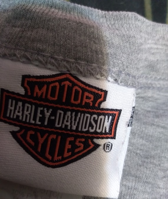 T-shirt Vintage Harley Davidson - Gris, Taille XL, Années 90, état Très Bon