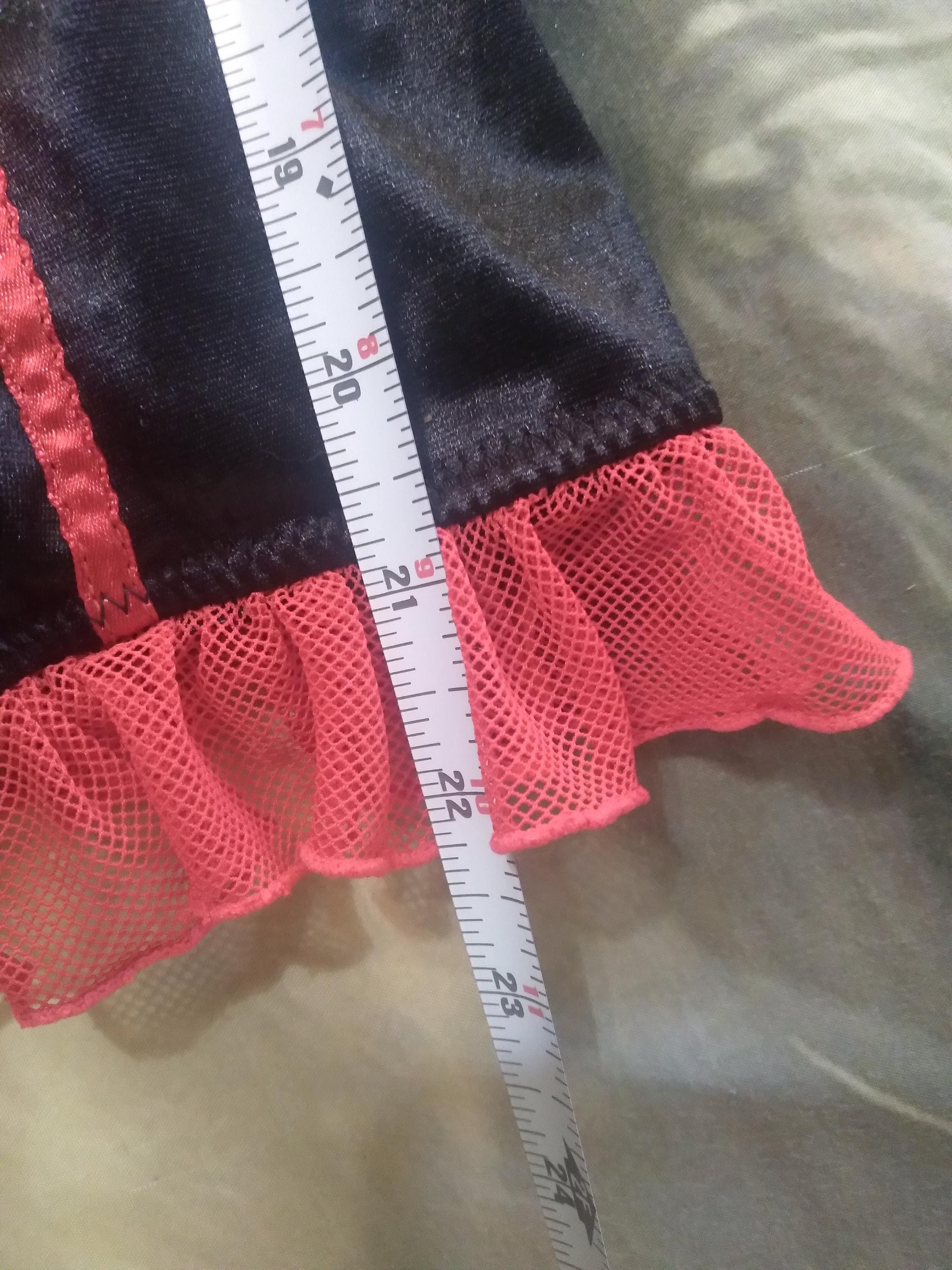 36B Native Intimates Bustier Black Red Nylon Mesh 
