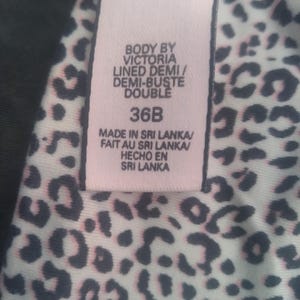 36B Victoria's Secret Body By Victoria Lined Demi Pink Cheetah Leopard VS Bra image 3