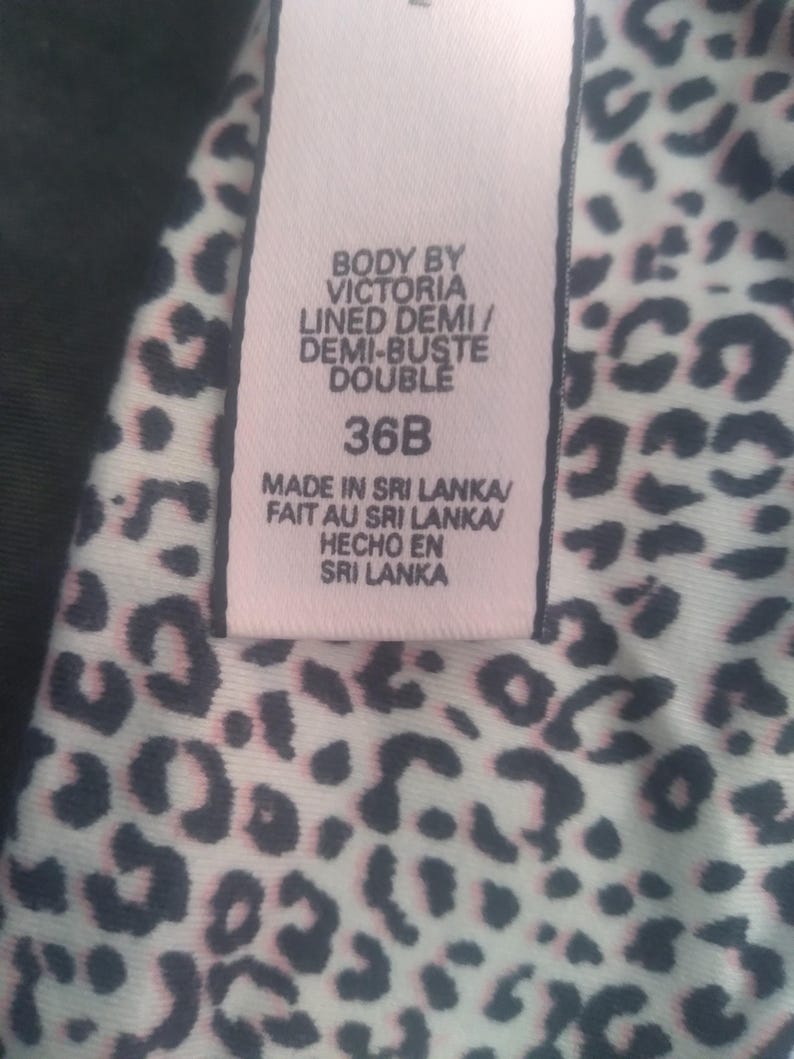 36B Victoria's Secret Body By Victoria Lined Demi Pink Cheetah Leopard VS Bra image 3