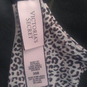36B Victoria's Secret Body By Victoria Lined Demi Pink Cheetah Leopard VS Bra image 2