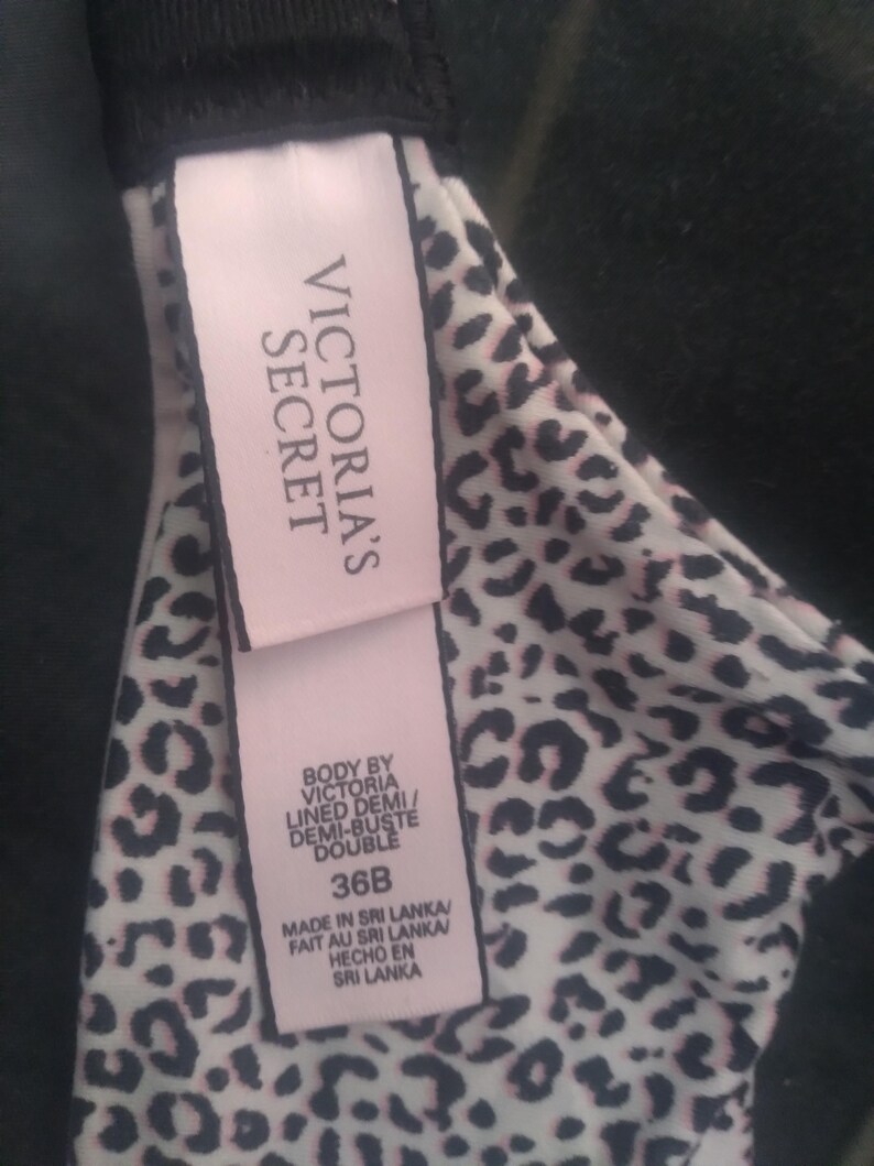 36B Victoria's Secret Body By Victoria Lined Demi Pink Cheetah Leopard VS Bra image 2