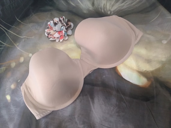 38C Maidenform Strapless Beige Nylon Bra 