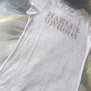 Harley Davidson Tshirt Silver Metallic Screamin Eagle HD Top