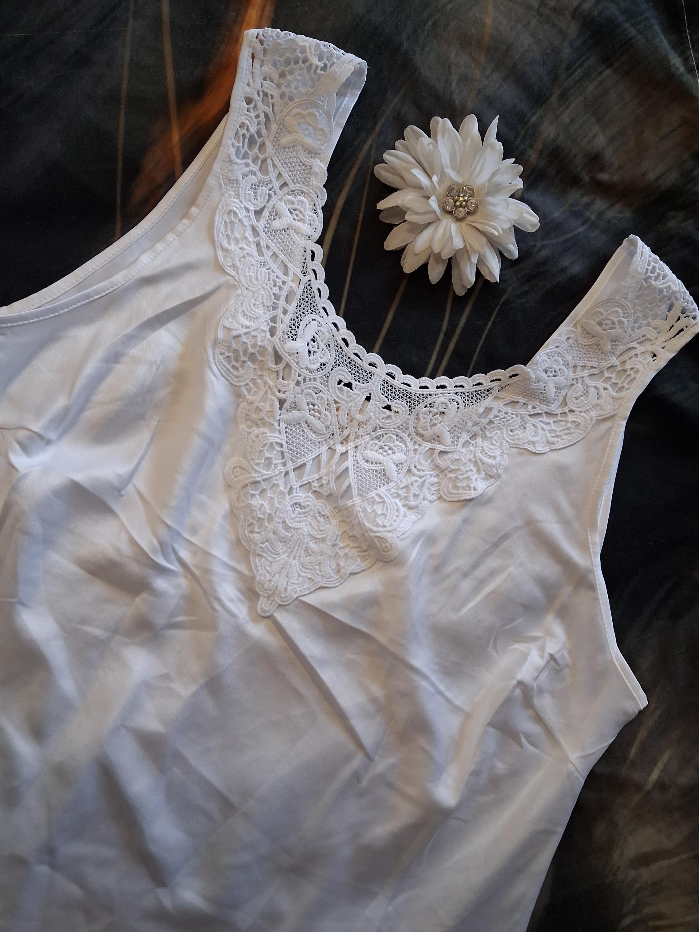 White Satin Lace Camisole Top - Etsy