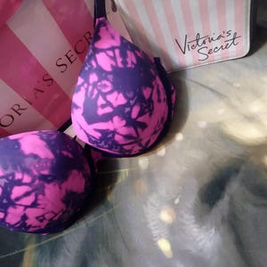 34C Victoria's Secret PINK Push Up Bra Pink Purple VS PINK Bra bild 1