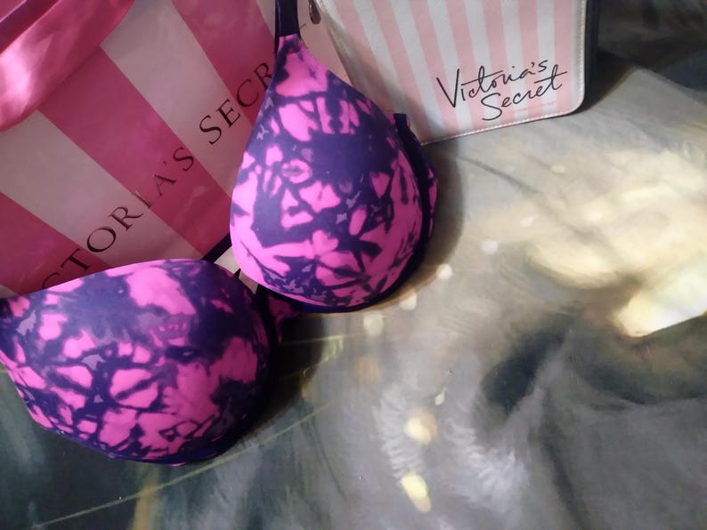 34C Victoria's Secret PINK Push Up Bra Pink Purple VS PINK Bra bild 1