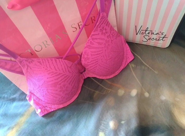 34A Victoria's Secret PINK Push up Bra Pink Lace Front Closure VS PINK Bra  -  India