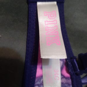 34C Victoria's Secret PINK Push Up Bra Pink Purple VS PINK Bra bild 2