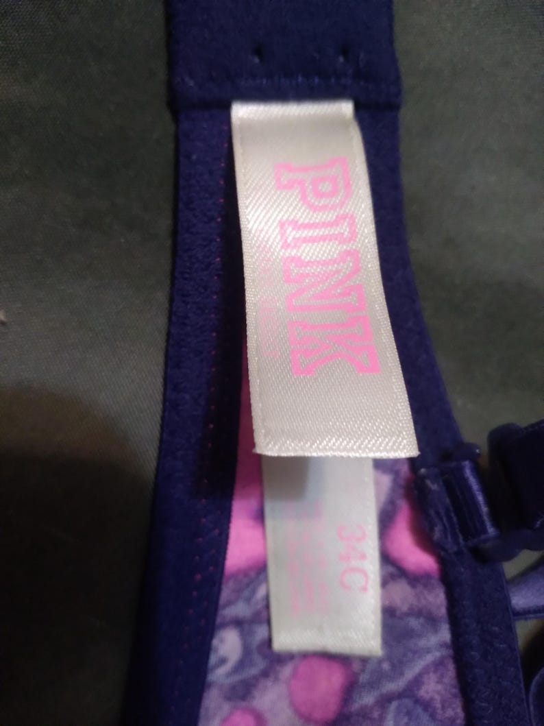 34C Victoria's Secret PINK Push Up Bra Pink Purple VS PINK Bra bild 2