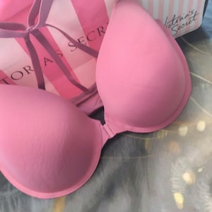 36DDD Victoria's Secret Tshirt Lightly Lined Demi Dusty Rose Front Closure Strappy Back VS Bra