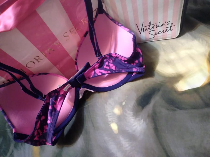 34C Victoria's Secret PINK Push Up Bra Pink Purple VS PINK Bra bild 6