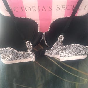 36B Victoria's Secret Body By Victoria Lined Demi Pink Cheetah Leopard VS Bra image 6