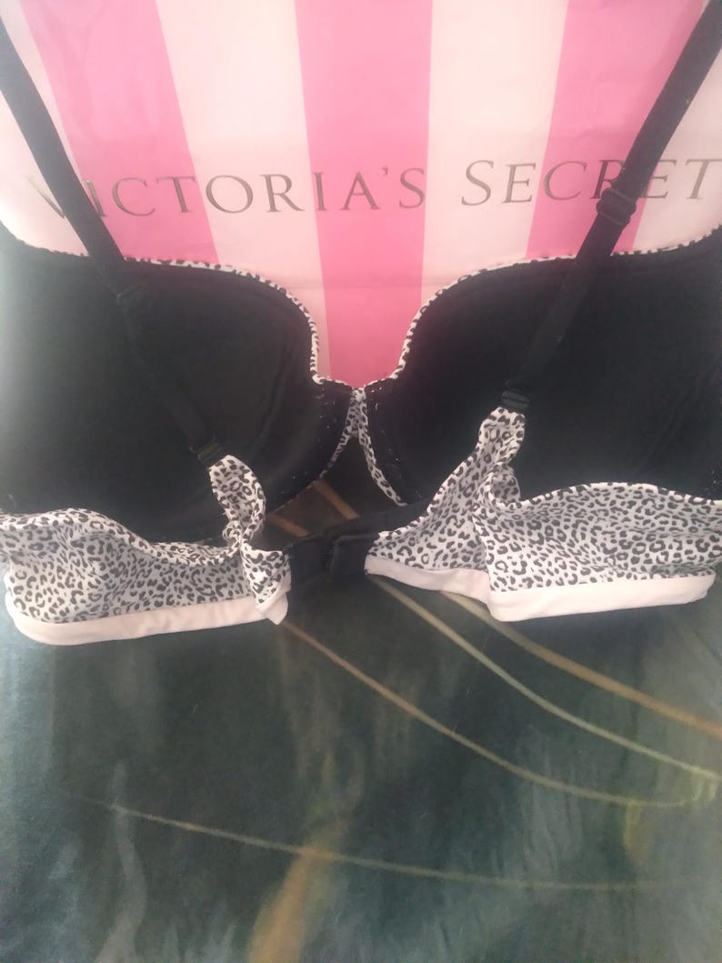36B Victoria's Secret Body By Victoria Lined Demi Pink Cheetah Leopard VS Bra image 6