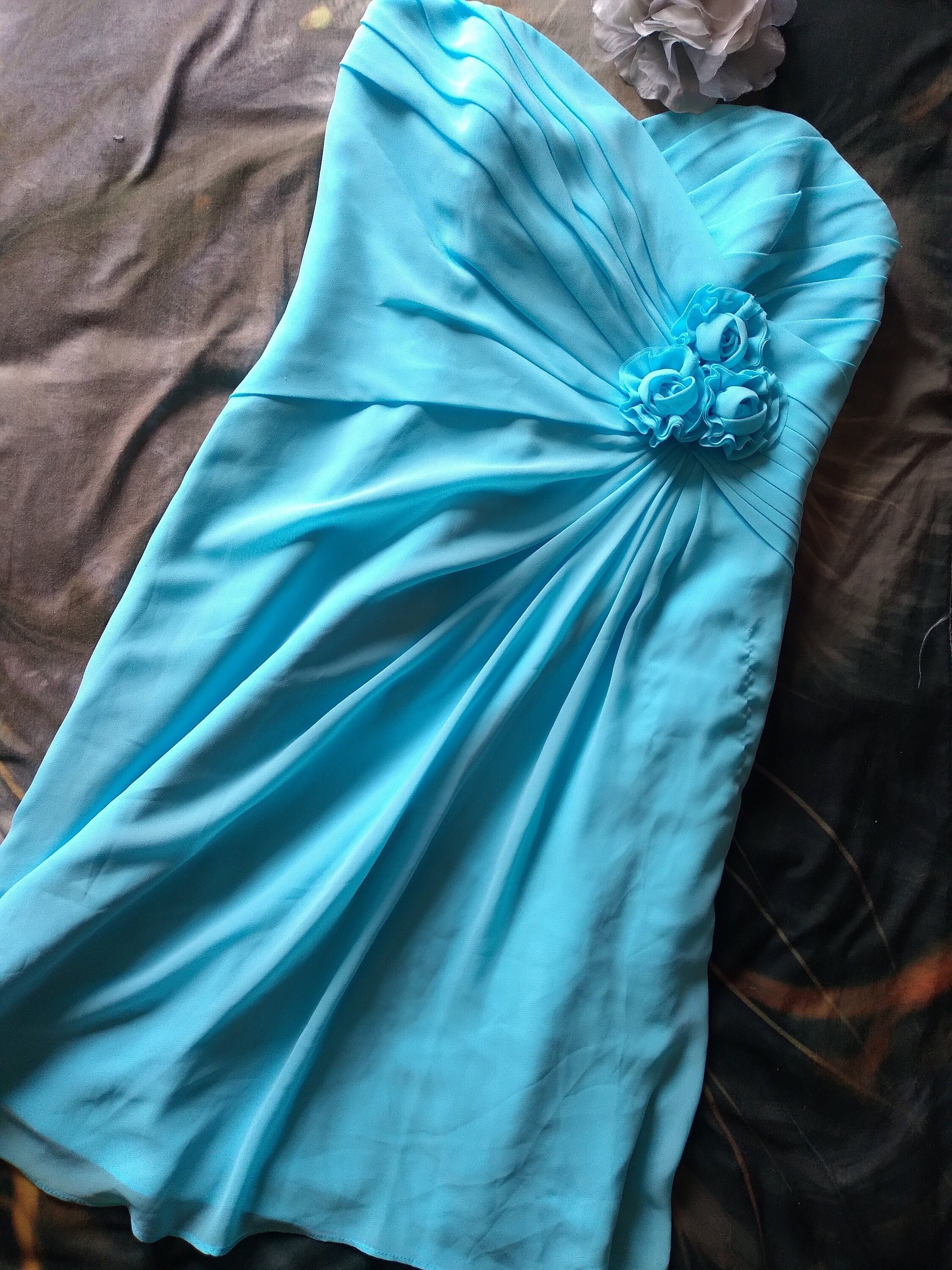 white christmas dresses One Shoulder Floral Chiffon Gown