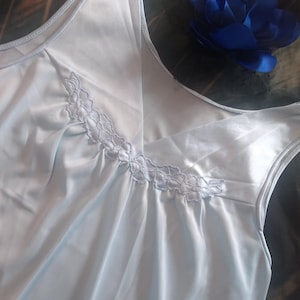 Vintage Vanity Fair Nightgown Small Blue Baby Blue Nylon Sissy Vintage Lingerie