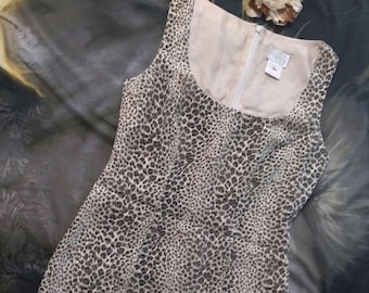 Vintage Moda International Victoria's Secret Dress Size 6 Cheetah Leopard Animal Print Lined 90s Y2K