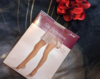 Vintage Silk Reflections Thigh High Pantyhose Transparent Sheer Medium New In Package