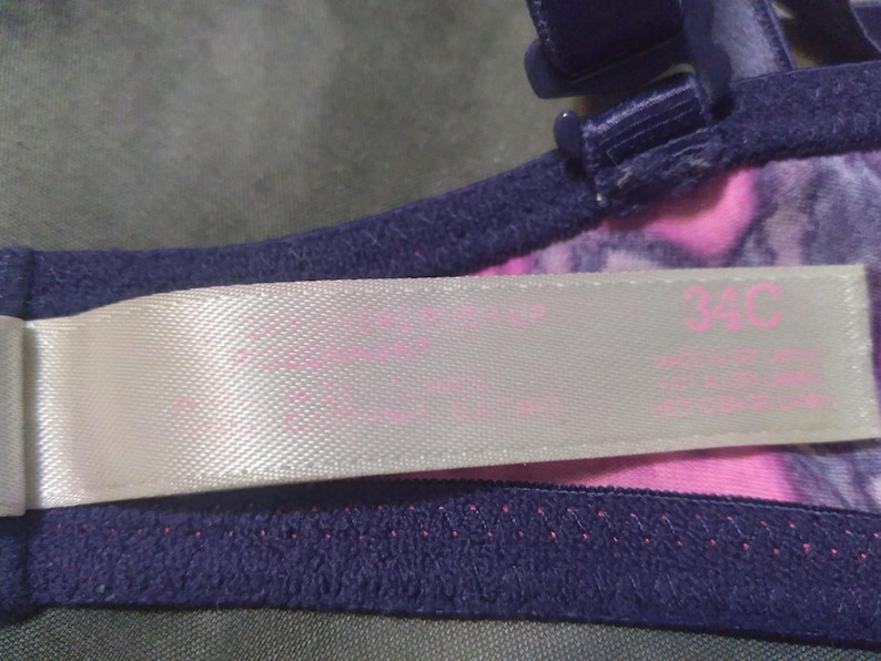 34C Victoria's Secret PINK Push Up Bra Pink Purple VS PINK Bra bild 3